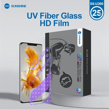 25 бр. защитно фолио от UV стъкло SUNSHINE SS-U300 HD, взрывозащищенная пластмасов филм с пълно покритие на екрана