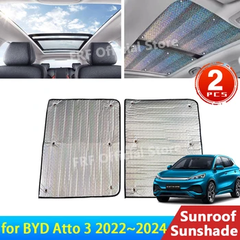 2x Авто Навес На покрива На BYD Atto 3 Atto3 Юана Плюс 2021 ~ 2023 2024 2022 Слънцезащитен Крем на Покрива, Топлоизолация на Аксесоари За предното Стъкло