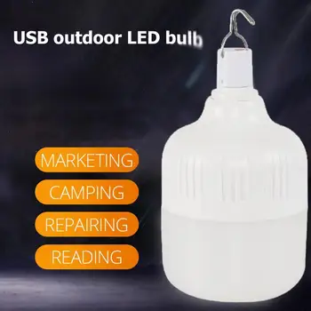 Led лампа-фенер USB-за зареждане с една кука, лампи за къмпинг, икономия на енергия за осветление за къмпинг с регулируема яркост за работа на открито оборудване