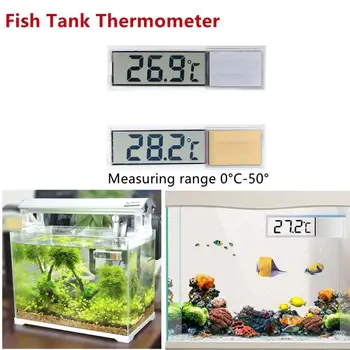 Аквариумный термометър Електронен LCD Цифров за измерване на температурата в аквариума, измерване на температурата в Аквариума, Преносими Аксесоари за аквариум