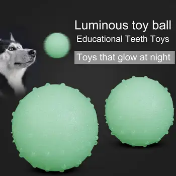 Играчка за дъвчене на кучетата е Лесна Играчка за дъвчене за домашни любимци Безопасно Почистване на зъбите Полезен Светлинен Топката Играчка за дресура на кучета
