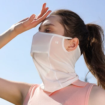 Ледената Коприна Солнцезащитная маска за цялото лице, Дишаща Спортна маска за джогинг, мека, Анти-Ултравиолетова, тънка за летен отдих