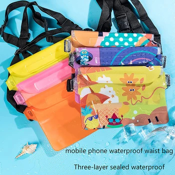 Трансграничная Голяма водоустойчива чанта за мобилен телефон, диагонално чанта за плуване водоустойчив поясная чанта, PVC, бяла вода, открит, херметичен прозрачен Touc
