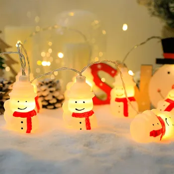1,5 M 10 Led Коледни Светлини Дядо Коледа, Снежен Човек Е Страхотна Струнни Светлини, Забавни Коледни Декорации 2023 Нова Година Коледна Елха Декор