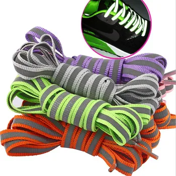 1 Чифт Плоски светлоотразителни връзки за обувки, дължина 120 см, Безопасни Светещи Светещи ремък за Унисекс спортни баскетболни обувки парусиновой