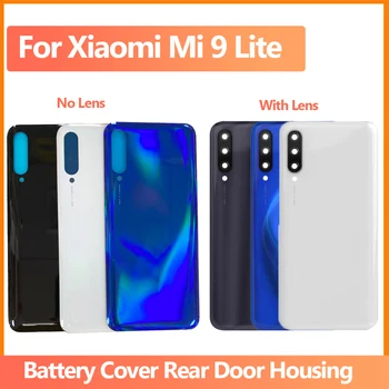 100% Новост за Xiaomi Mi 9 Lite, делото на отделението за батерията, на задната врата Redmi, стъклен панел на корпуса, резервни части, с обектив
