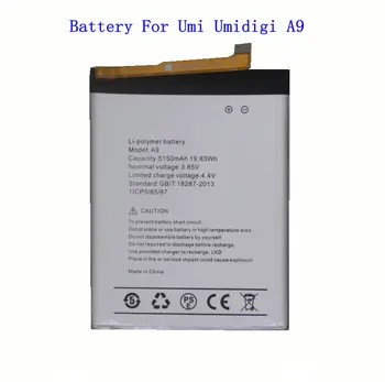1x Взаимозаменяеми батерия за мобилен телефон A9 капацитет 5150 ма 19.83 Wh батерии за телефони UMI Umidigi A9