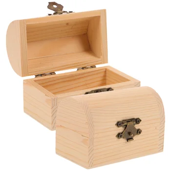 2 бр., дървена кутия с пиратски съкровища, органайзер за съхранение на обици, детски играчки, сувенири