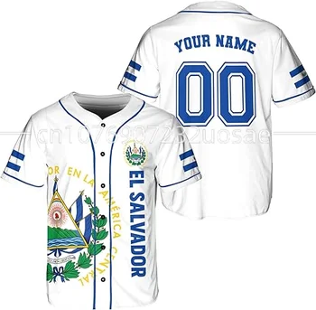 2023 Нова бейзболна риза Салвадор Джърси Лятна ежедневни модерна бейзболна риза с потребителско име и номер на Мъжки и женски топ