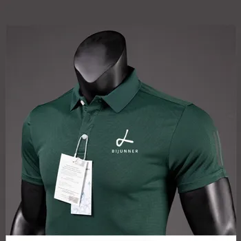 2023 Нови маркови ризи за голф, Ежедневни ризи с къси ръкави, Функционална дишащи спортни дрехи с къс ръкав, бързо съхнещи тениски с ревери, летни