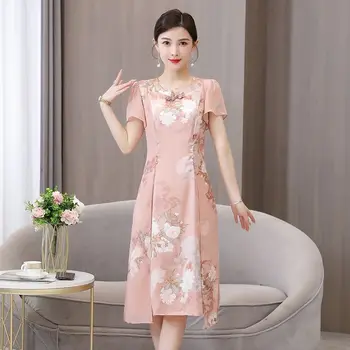 2023 китайското подобряване на рокля ципао с национална бродерия на каросерията в стила на чонсам, елегантна източното вечерна рокля за банкет, vestido