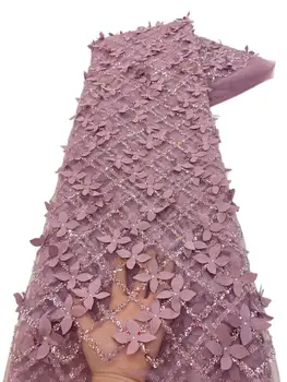 2023классическая Плат с Високо Качество на 3D Луксозен Африка Мрежест Тюл с дантела с Камъни За вашата Сватбена рокля NN3238_H
