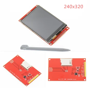 3.2-Инчов TFT LCD модул с докосване на водача ILI9341 240 (RGB) * 320 SPI Сериен порт (9 IO) Touch IC XPT2046 за Raspberry PI