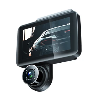 3-Обективна видеорекордер за нощно виждане Автомобилен Видеорекордер HD 1080P Автоматична камера с откриване на движение на Камера за задно виждане-140 градуса Широкоъгълен