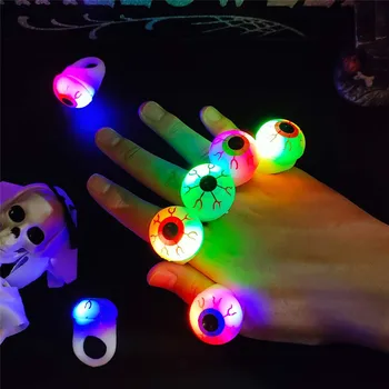 36 бр. декорация за Хелоуин, пръстени за очи с led подсветка, пръстен за очите на пръст, подпори за ужасите за Хелоуин, детска играчка (случаен цвят)