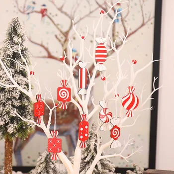 3шт Коледни Висящи конфетных Топки, окачване от червени бонбони, Домашно парти, украси за Коледната елха, Навидад Нова година 2023