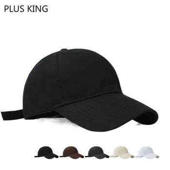 59-62 см, 61-65 см, Голяма Глава, Мъжка бейзболна шапка в стил хип-Хоп, Дамски Памучен бейзболна шапка За Възрастни, Шапка шофьор на камион, Голям Размер, Плътен Цвят