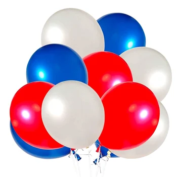 60 Опаковки Червени, бели и Сини балони, 12-Инчови Латекс Вечерни балони, Перфектна Декорация на Партита, парти за Рожден Ден, за всеки повод
