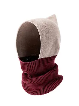 DMZ82 Балаклава, Вязаная Зимна дамска шапка, мек вълнен плат топъл шал, подарък за Коледното парти, Термален шал, шапка с качулка