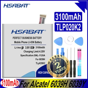 HSABAT TLp020K2 3100mAh Качествени Литиево-йонни Батерии за мобилни телефони Alcatel One Touch 6039H 6039Y 6039K Батерия