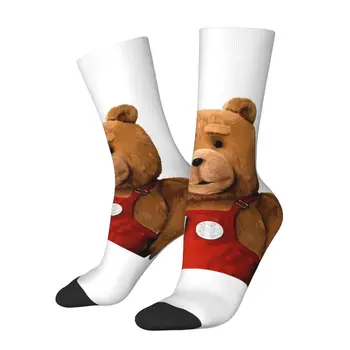 Happy мъжки Чорапи Ted Is Waving, Ретро Плюшено мече в стил хип-хоп, Безшевни Экипажный чорап, Подарък модел с принтом
