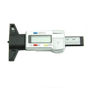 LCD дигитален сензор за дълбочина на протектора на гумите на автомобила/колата/мотоциклет/камион/Проверка/Тестер Сребрист