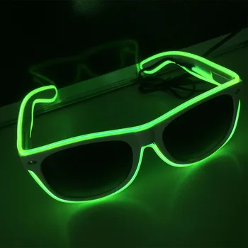 Led очила Неонови Очила за партита EL Тел Светещи неонови осветена светлина Мигащи Точки за нощен клуб с DJ Декор денс-парти Подарък Ярка светлина