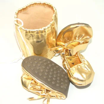 USHINE, златни кожена подметка с сухожилиями, меки обувки за практикуване на йога, балетные обувки, обувки за танци Корема, дамски обувки
