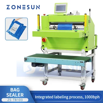 ZONESUN Автоматична машина за маркиране и Запечатване на куриерски чанти, Пластмасов Куриерска чанта за експресна доставка, Интегрирана опаковка ZS-TB103