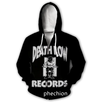 phechion, нови модни мъжки/дамски блузи DEATH ROW с 3D принтом, блузи с цип дълъг ръкав, мъжки Ежедневни Свободни спортни блузи с цип, върхове J31