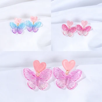 Акрилни обеци-пеперуди, украса за сватба, за рожден ден За жени, Бижута за уши за момичета, подаръци за рожден ден, Окачване