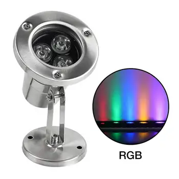 Антикорозионна Прожекторная лампа от неръждаема стомана, IP68 Водоустойчив RGB led подводна лампа за фонтан, аквариум, басейн 12V