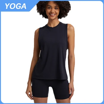 Безплатен спортен жилетка в стил голи, женски дългата хавлия за джогинг, фитнес, йога, тениска без ръкав за жени