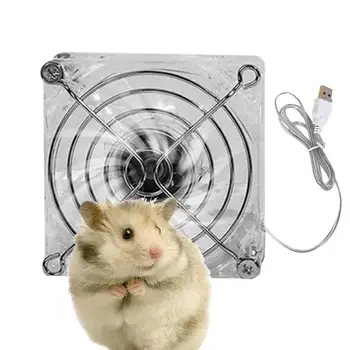 Вентилатор за животните с 7 дискове, Турбовентиляторный Охлаждащ вентилатор За малки домашни любимци, Акрилни вентилатор за клетки, Летен комфорт За Морско свинче, Хамстер, Зайче