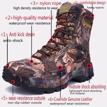 Висококачествени мъжки Улични туристически обувки, Непромокаеми Армейските обувки в стил Милитари, Камуфляжная защитни обувки, Работни обувки