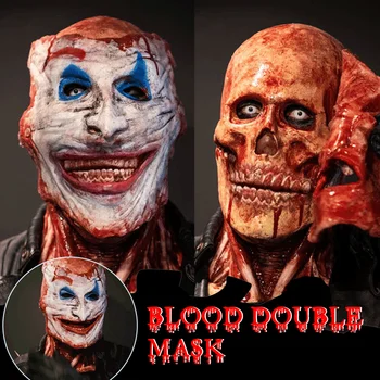 Двупластова разкъсно маска за Хелоуин, латексова маска с Кървав ужасно Черепа, Страшни маски за cosplay, маскаради за партита, Хелоуин 2021 маска 2022