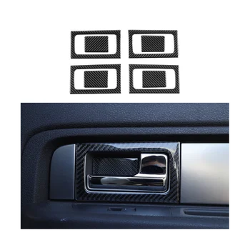 Етикети за Довършителни работи на Вътрешни дръжката на Вратата за Автомобили Ford F150 2009-2014 Аксесоари - Меко Въглеродни влакна