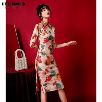 Жена Супериорна Чонсам Пролет 2023, Ципао за млади момичета, на малка елегантна китайското рокля в ретро стил-Шинуазри