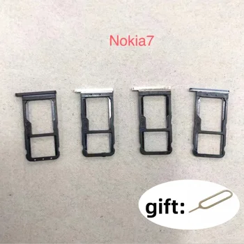 За Nokia 7 TA-1041 Тава за SIM-карти, слот за притежателя на сим-карта, адаптер и притежателя на тавата за карти Micro SD с безплатен инструмент за извличане на Пин-ключ