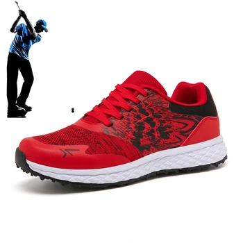 За голф обувки, мъжки модни обувки за тренировки по голф, Нескользящая обувки за ходене по трева, Мъжки спортни обувки за голф, Размери 39-47