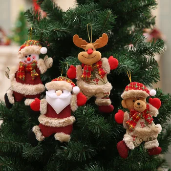 Забавни Коледни Декорации DIY Коледен Подарък на Дядо Коледа, Снежен човек Дърво Окачване Кукла се Мотае Украса за Дома Нова Година 2023 Доставка