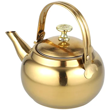 Изискан Чайник С Свистящим Чай от неръждаема Стомана кана с голям капацитет, Ретро Здрав чайник