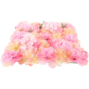 Имитация на стени от изкуствени цвете Сватбена украса Фон от изкуствена коприна с рози За украса на парти Пластмасов панел
