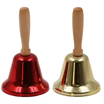 Коледна камбанка, уникален ергономичен дизайн, Метален звънец, Ръчно сервизен звънец с дървена дръжка, Коледен начало декор