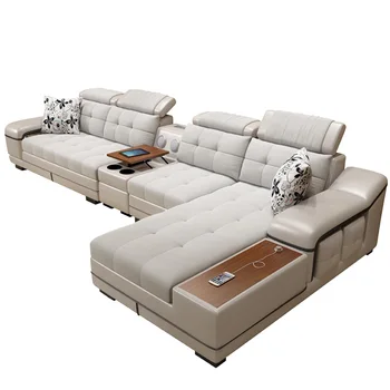 Комплект мебели за дивана, адаптивни и реконфигурируемый, Топла Разпродажба, L-Образен Диван от естествена кожа/ПУ, Секционни Ъглов диван за хол