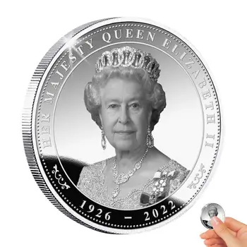 Кралицата на Паметника монета Събират Сребърни монети на Кралица Елизабет II Медальон Многофункционален Коллекционный икона Красив Спомен