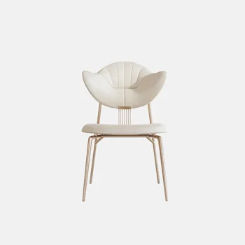 Крем стил, лесно луксозно дизайнерско чаено стол от висок клас, изчистен модерен минималистичен френски ретро стол