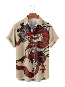 Лятна Мъжка Хавайска Риза с къс ръкав 2023 Оверсайз Y2k, Върхове, Градинска Дрехи, Dazn, Висококачествени Луксозни Мъжки Ризи, Разпродажба