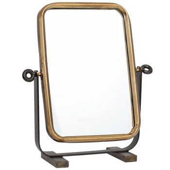 Метално Огледало за грим Hxl, Лесно Луксозно тоалетен огледало с висока разделителна способност, Декоративно Огледало, огледало и масичка в индустриален стил