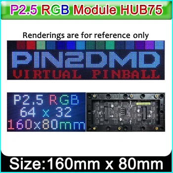 Модул полноцветного led дисплей P2.5, HUB75, 160 mm * 80 mm, led панел P2.5RGB 64 × 32, матрица P2.5 1/16 scan, съвместима с PIN2DMD